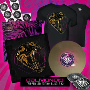 TRIPPED x OBLIVION x HARD CORE BEER - LTD EDITION BUNDLE - OBLIVION019 "MONSTERA" Vinyl EP Release by TRIPPED - Record cover & merch' by kaMart Design - Oblivion Underground - Recordings & Events - oblivion-underground.com